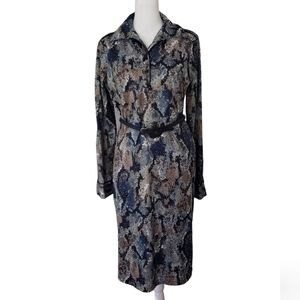 Undbranded Women's Blue Snakeskin Print  Shirt Dress Size S